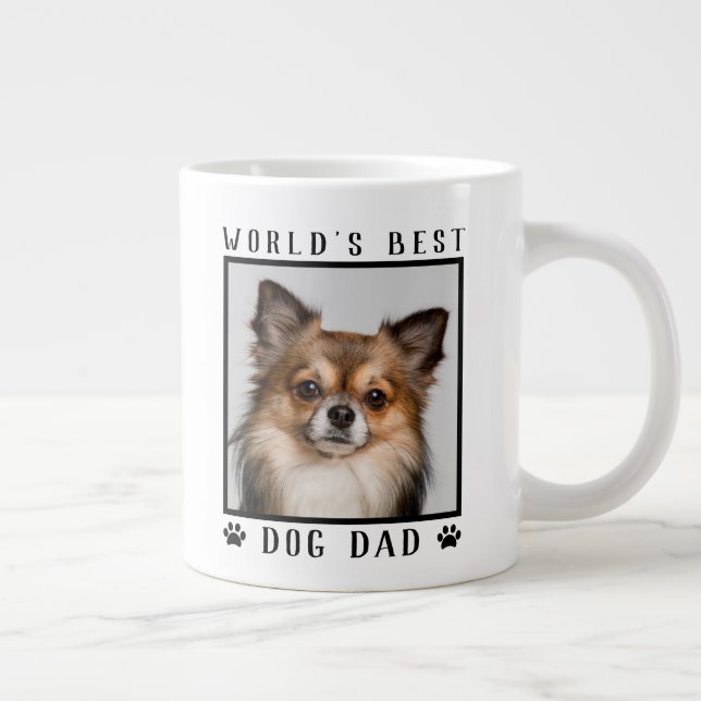 Das weltbeste Dog Vater Paw Prints Pet Foto Jumbo-Tasse (Rechts)