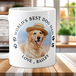 Das weltbeste Dog Vater Paw Prints Pet Foto Kaffeetasse