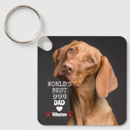 Das weltbeste Hunde-Vater-Herz-Paw-2-Foto Schlüsselanhänger