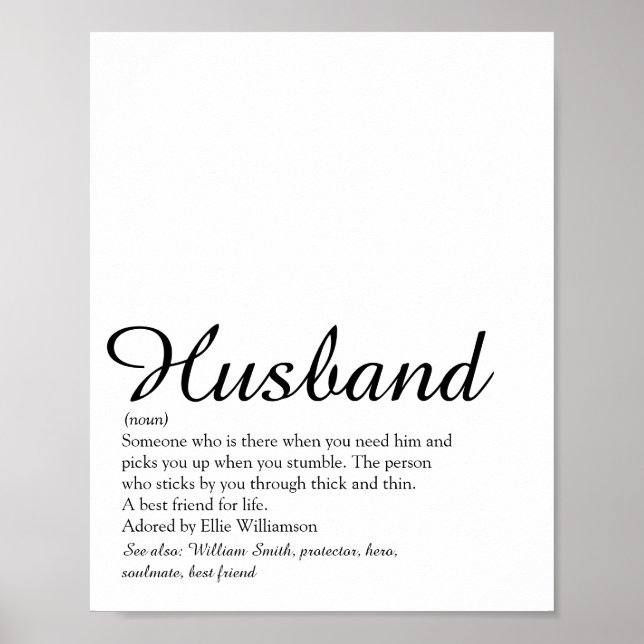 Das weltbeste Husband-Skript für die Definition Poster (Vorne)