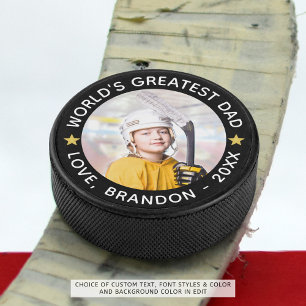 Das weltgrößte Foto für Vater Personalisiert Ihre Eishockey Puck