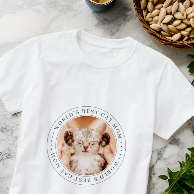 Das weltweit beste Cat Mama Classic Simple Foto T-Shirt (Von Creator hochgeladen)