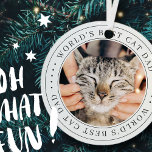 Das weltweit beste Cat Vater Classic Simple Foto Ornament Aus Metall<br><div class="desc">Dieses einfache und klassische Design besteht aus Serifentypografie und fügt ein benutzerdefiniertes Foto hinzu.</div>
