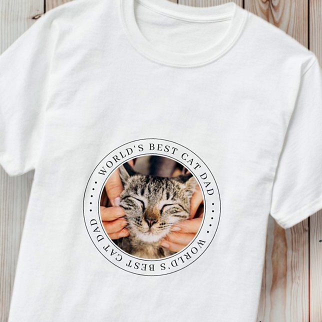 Das weltweit beste Cat Vater Classic Simple Foto T-Shirt (Von Creator hochgeladen)