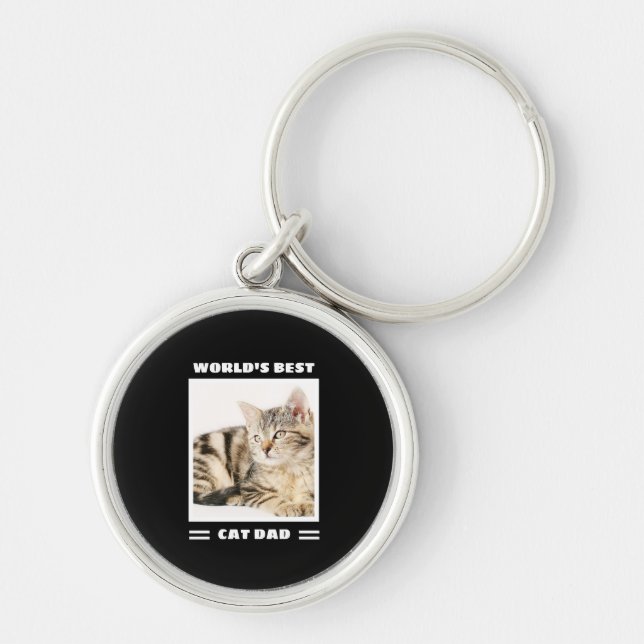 Das weltweit beste Cat Vater Custom Foto Personali Schlüsselanhänger (Vorne)