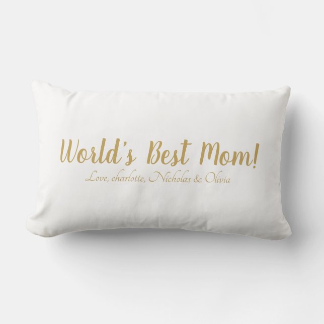 Das weltweit beste Goldskript für die Mama niedlic Lendenkissen (Vorderseite)