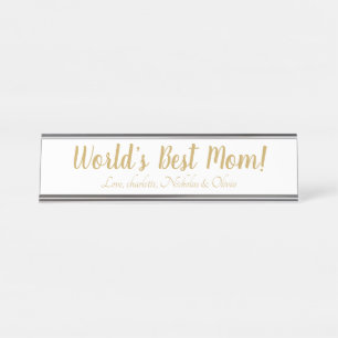 Das weltweit beste Goldskript für die Mama niedlic Schreibtischnamensplakette