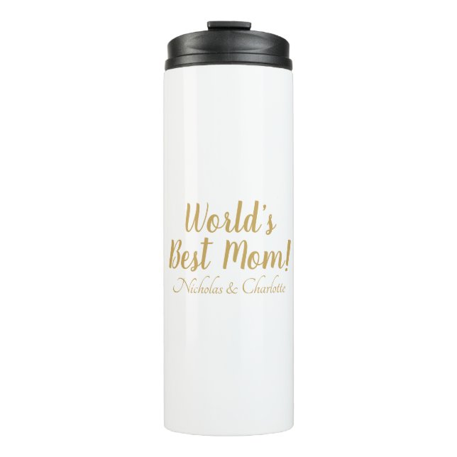 Das weltweit beste Goldskript für die Mama niedlic Thermosbecher (Vorderseite)