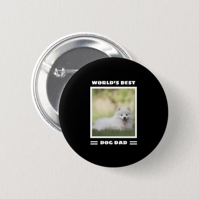 Das weltweit beste Hund-Vater-Custom-Foto Personal Button (Vorne & Hinten)
