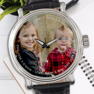 Das weltweit beste Vater Stylish Foto Armbanduhr