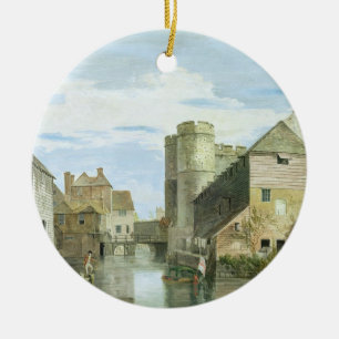 Das Westgate, Canterbury (bodycolour auf Papier) Keramik Ornament