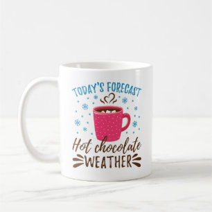 Das Wetter mit heißer Schokolade von heute Kaffeetasse
