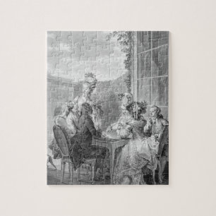 Das Whist Party, 1783, graviert durch Jean Dambrun