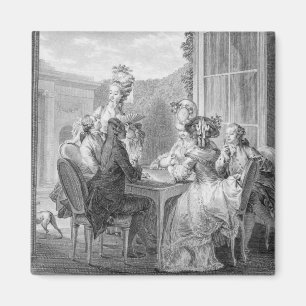 Das Whist Party, 1783, graviert durch Jean Dambrun Magnet