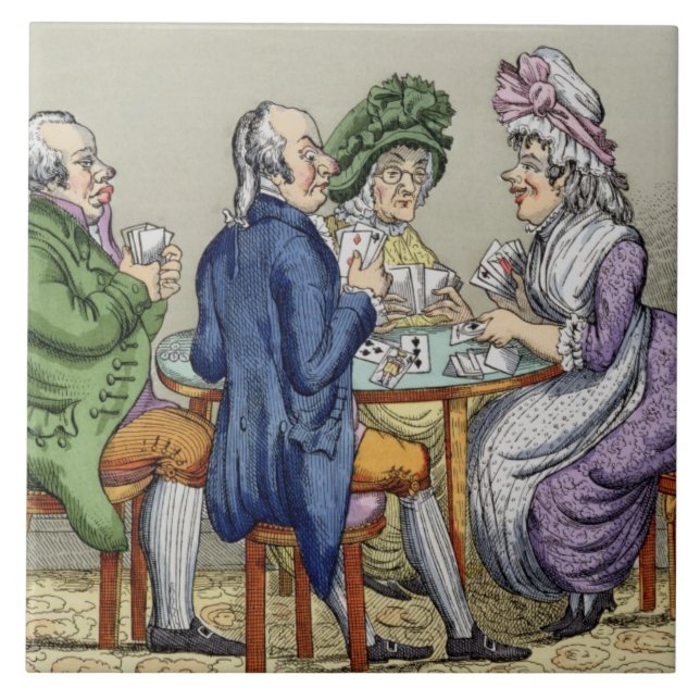 Das Whist Party (Farbelitho) Fliese (Vorderseite)