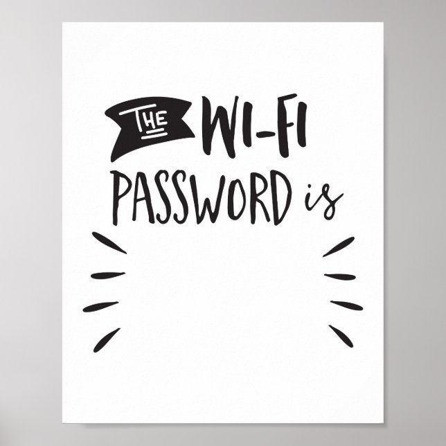 Das Wi-Fi-Kennwort lautet: Poster (Vorne)