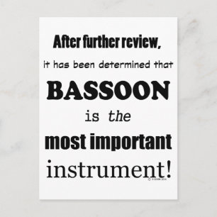 Das wichtigste Instrument des Bassoon Postkarte