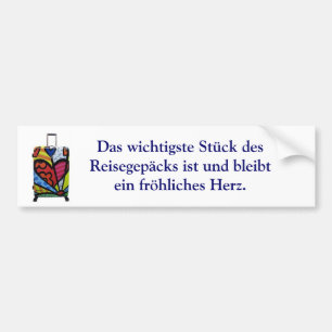 DAS wichtigste Stück DES Reisegepäcks Autoaufkleber