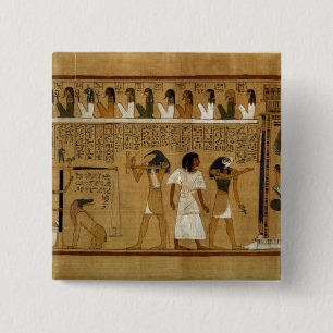 Das Wiegen des Herzens gegen Maats Feder Button