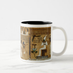 Das Wiegen des Herzens gegen Maats Feder Zweifarbige Tasse
