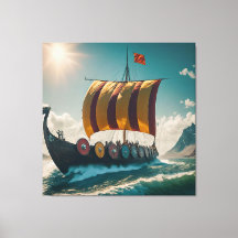 Das Wikinger-Langschiff schneidet durch die Wellen