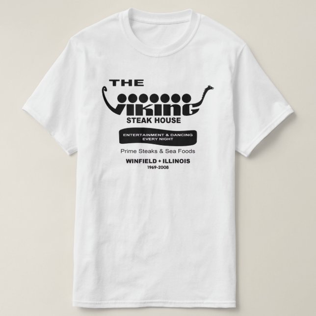 Das Wikinger Steak House, Winfield, Illinois T-Shirt (Design vorne)