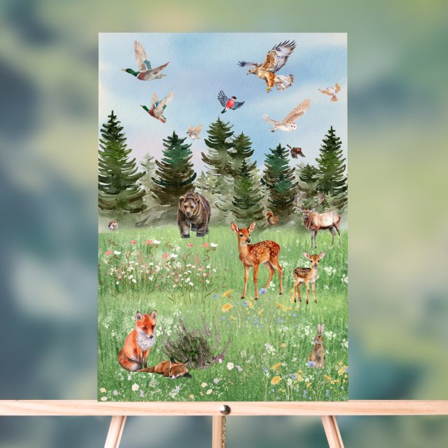 Das wilde Leben der Waldtiere Acrylschild (Neutral)