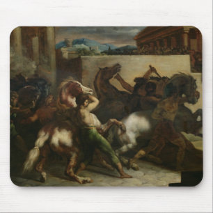 Das wilde Pferderennen in Rom, c.1817 Mousepad