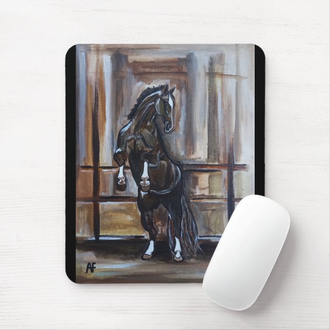 Das Wildpferd-Gemälde von Alfred Fox Mousepad (Mit Mouse)