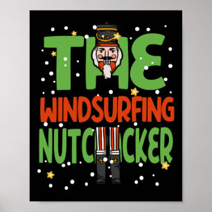 Das Windsurfen Nutcracker Funny Christmas Pajama Poster