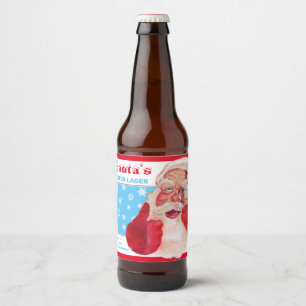 Das Winterlager des Weihnachtsmanns Bierflaschenetikett