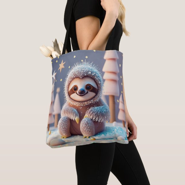 Das Winterwunderland von Snowy Sloth Tasche (Von Nahem)