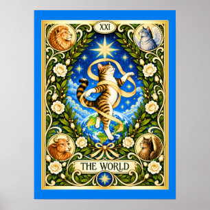 Das World Cat Tarot - Vollendung und Ganzheit Poster