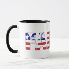 Das Wort "Glaube an die patriotische amerikanische Tasse
