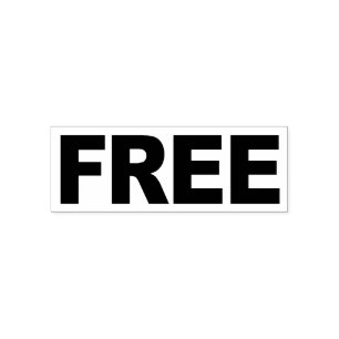Das Wort KOSTENLOS auf einem Stempel für Give-away