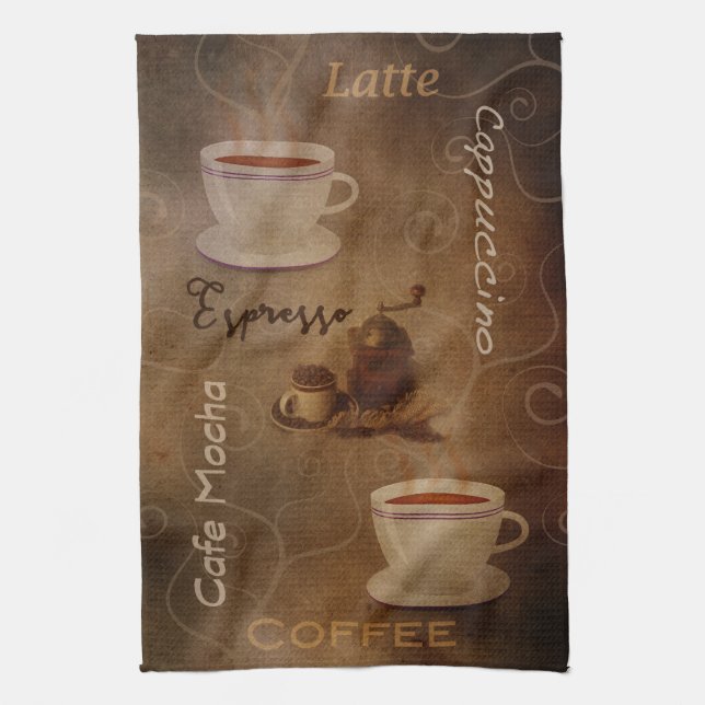 Das Wort-Kunst-Geschirrtuch des Kaffee-Liebhabers Geschirrtuch (Vertikal)