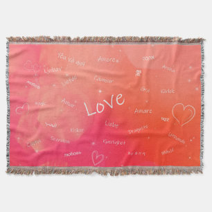 Das Wort LOVE in vielen verschiedenen Sprachen  Decke