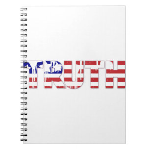 Das Wort "Wahrheit" mit amerikanischer Flagge Notizblock