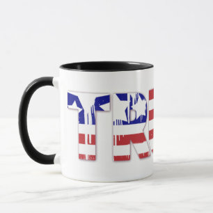 Das Wort Wahrheit mit patriotischer amerikanischer Tasse