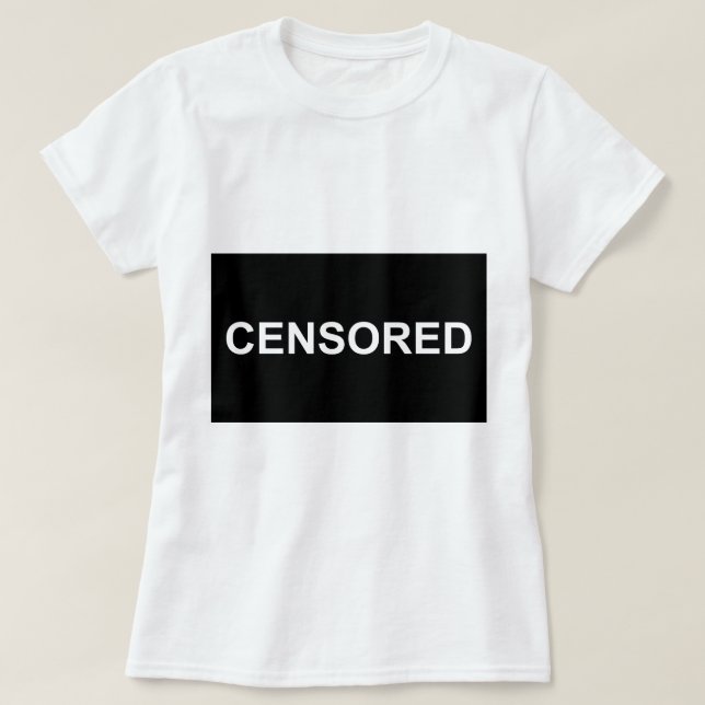 Das Wort zensierte Weiß beschriftet schwarzen T-Shirt (Design vorne)