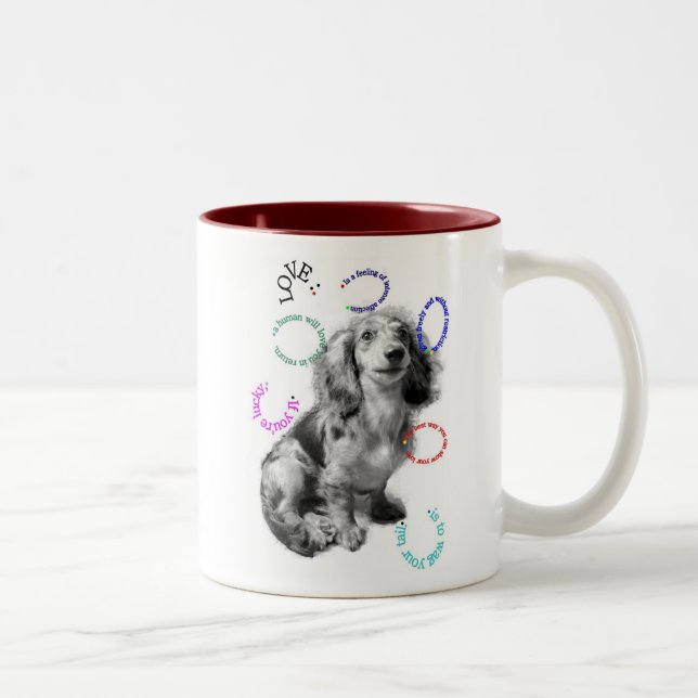 Das Wörterbuch des Hundes: Liebe Zweifarbige Tasse (Rechts)