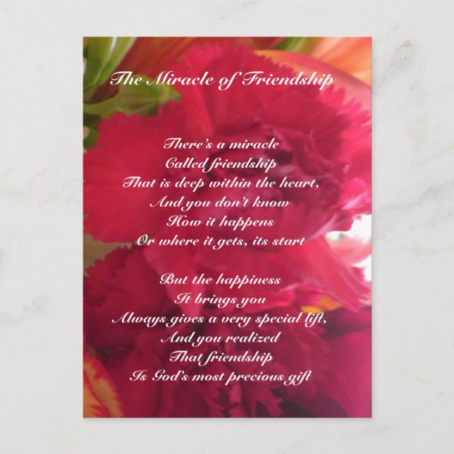 Das Wunder der Postkarte der Freundschaft (Vorderseite)
