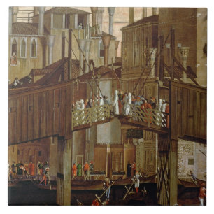 Das Wunder des Relikts des heiligen Kreuzes, Fliese