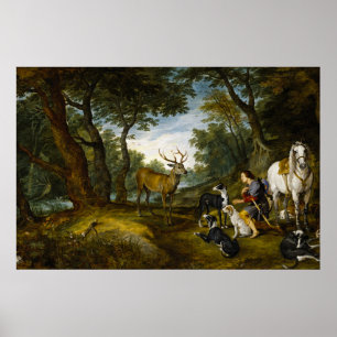 Das Wunder von Saint Hubert von Brueghel und Ruben Poster