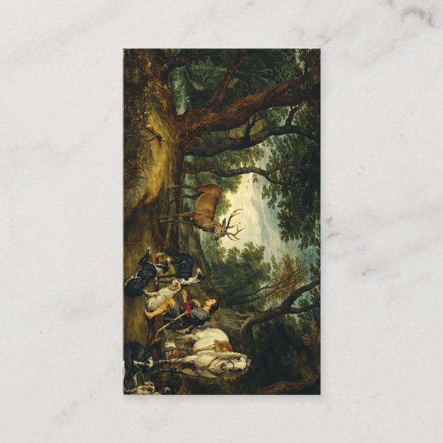 Das Wunder von Saint Hubert von Peter Paul Rubens Visitenkarte (Vorderseite)
