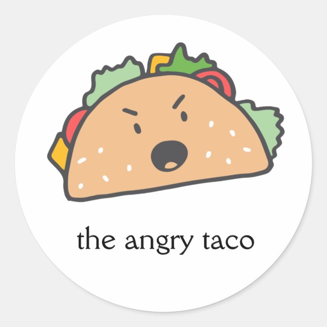 Das wütende Taco ist anpassbar Runder Aufkleber (Vorderseite)