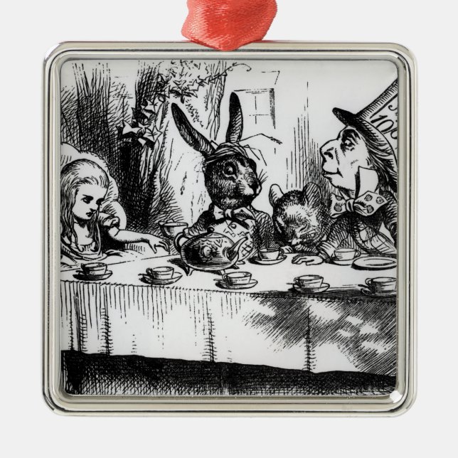 Das wütenden der Tee-Party des Hutmachers Ornament Aus Metall (Vorne)