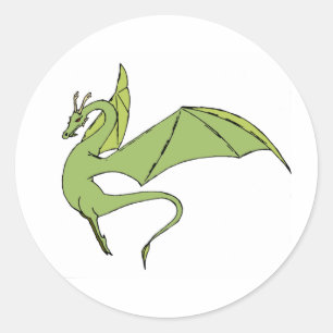 Das Wyrm (Grün) Runder Aufkleber