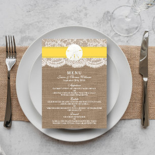 Das "Yellow Sand Dollar Wedding Menu" Menükarte