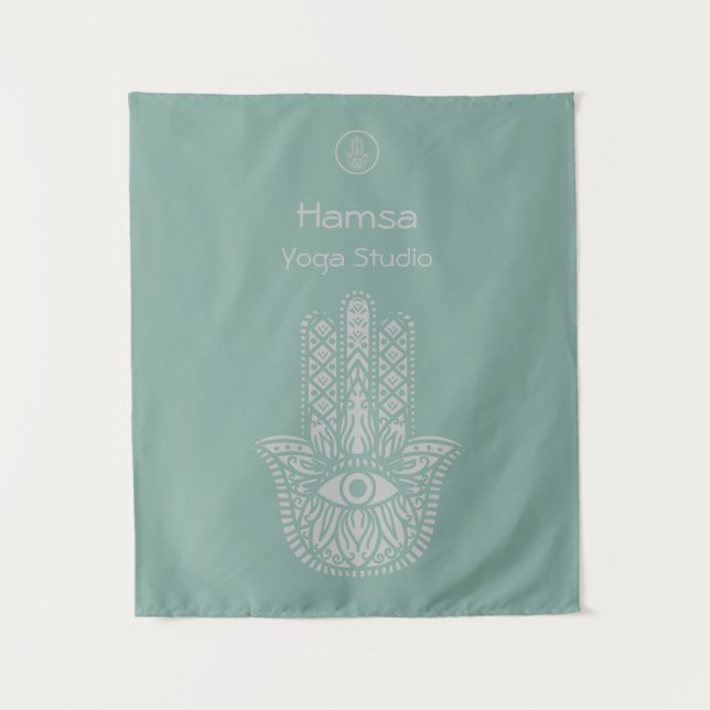 Das Yoga Studio Hamsa von Seafoam Green ist indivi Wandteppich (Vorderseite)